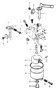 Carburetor Diagram and Parts List for 8835-0-G1600  Briggs and Stratton Generator